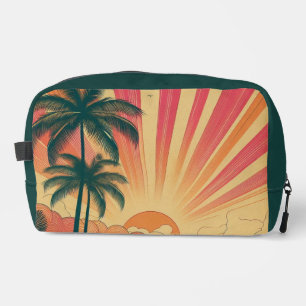 Retro/Vintager tropischer/hawaiianischer Sonnenunt Waschbeutel