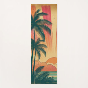 Retro/Vintager tropischer/hawaiianischer Sonnenunt Yogamatte