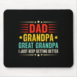Retro Vintager Vater Großartiger Großvater Cooler  Mousepad