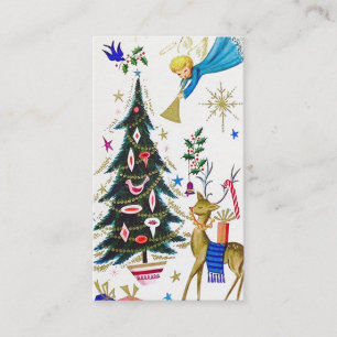 Retro Vintager Weihnachtsengel Visitenkarte