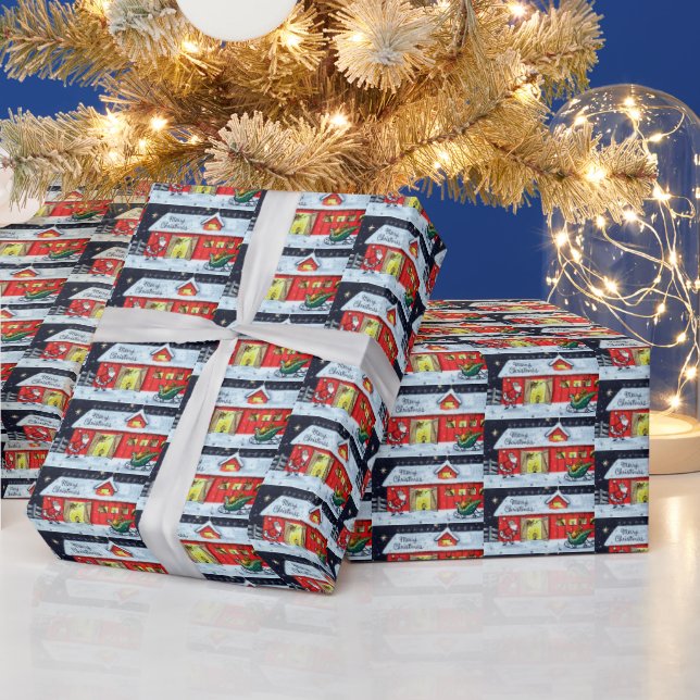 Retro Vintager Weihnachtsfeiertag Geschenkpapier (Feiertage)