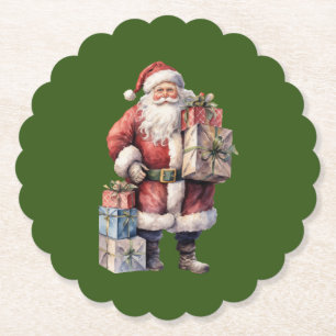 Retro Vintager Weihnachtsmann mit angenehmen Gesch Untersetzer