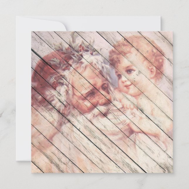 Retro | Vintager Weihnachtsmann mit Kind Feiertagskarte (Vorderseite)