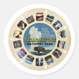 Retro Vintager Yellowstone Nationalpark Souvenir Runder Aufkleber
