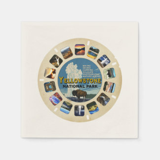 Retro Vintager Yellowstone Nationalpark Souvenir Serviette