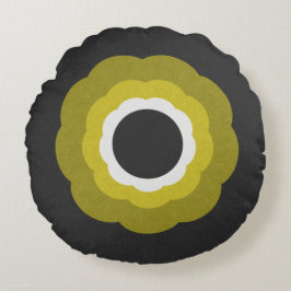 Retro Vintager zeitgenössischer Stil Rosette Rundes Kissen