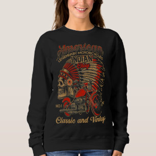 Retro Vintages amerikanisches Motorrad indisch für Sweatshirt