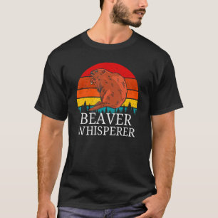 Retro Vintages Biber Whisperer Niedlicher Wald Tie T-Shirt