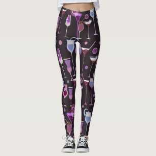 Retro Vintages Cocktail-Muster Leggings