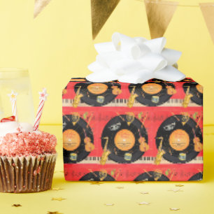 Retro Vintages cooles Rekordmuster Geburtstagspart Geschenkpapier