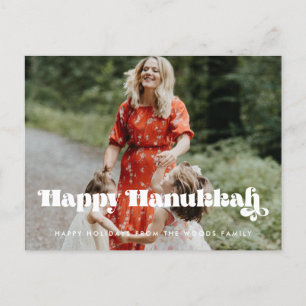 Retro Vintages Drehbuch Happy Hanukkah Foto Postkarte