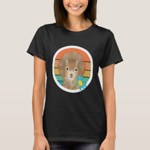 Retro Vintages Eichhörnchen mit Blume Ladys Girl T-Shirt