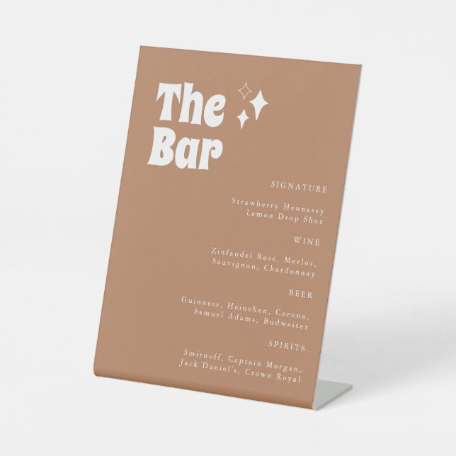 Retro Vintages einfaches, modernes Hochzeitssymbol Sockelschild (Vorderseite)