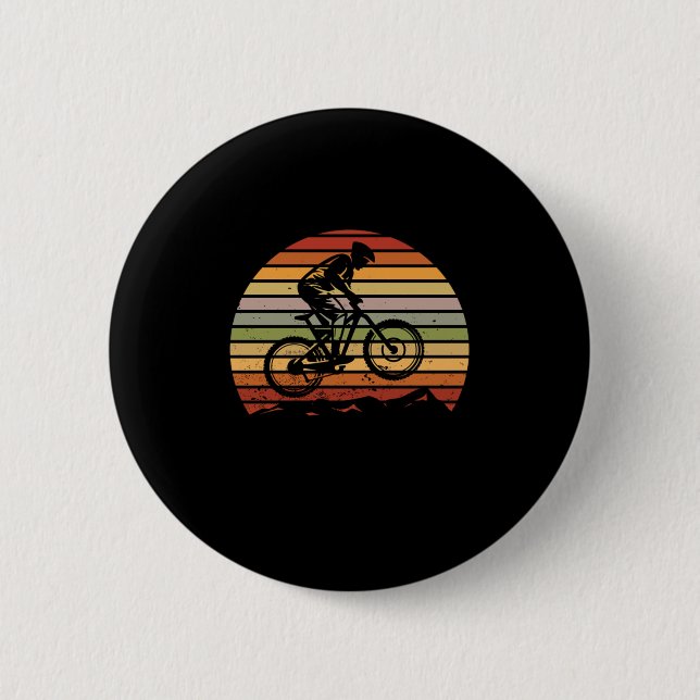 Retro-Vintages Fahrradverleih für Radfahrer Button (Vorderseite)