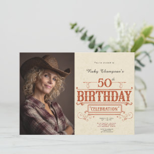 Retro Vintages Foto 50. Geburtstag Einladung