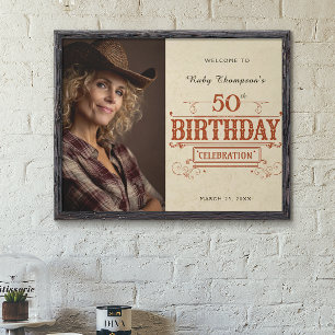 Retro Vintages Foto 50. Geburtstag Willkommen Poster