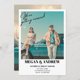 Retro Vintages Foto Hochzeit Einladung