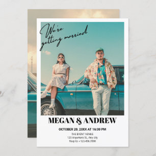 Retro Vintages Foto Hochzeit Einladung