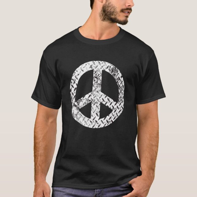 Retro-Vintages Friedenszeichen T-Shirt (Vorderseite)