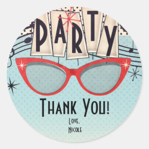 Retro Vintages Gastgeschenk der 50er Jahre, kunden Runder Aufkleber