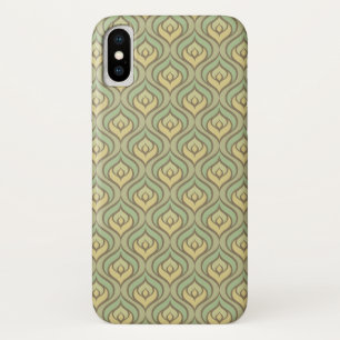 Retro Vintages grünes und gelbes Muster iPhone X Hülle