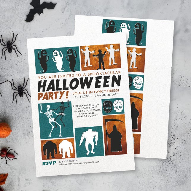 Retro-Vintages Halloween-Kostüm-Party Einladung (Von Creator hochgeladen)