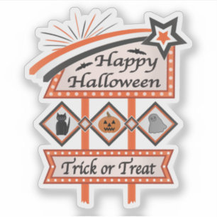 Retro Vintages Halloween-Zeichen - Trick oder Tret Aufkleber