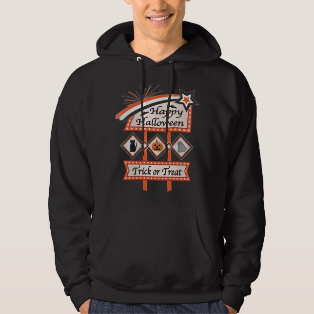 Retro Vintages Halloween-Zeichen - Trick oder Tret Hoodie (Vorderseite)