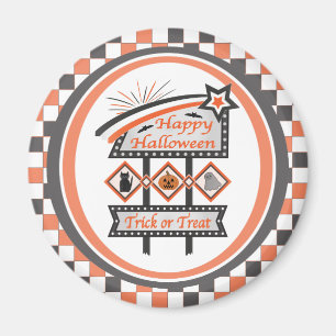 Retro Vintages Halloween-Zeichen - Trick oder Tret Magnet