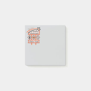 Retro Vintages Halloween-Zeichen - Trick oder Tret Post-it Klebezettel