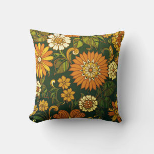 Retro Vintages Hippy-Blumenmuster Kissen