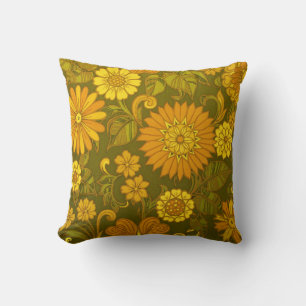 Retro Vintages Hippy-Blumenmuster Kissen