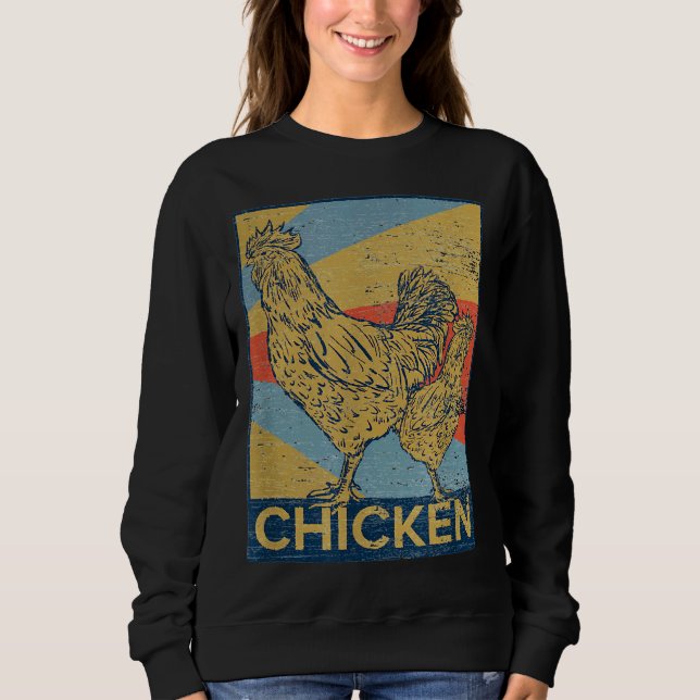 Retro-Vintages Hühnchen Sweatshirt (Vorderseite)