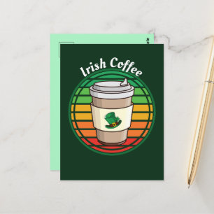 Retro Vintages Irish Coffee Hot Drink zu gehen Postkarte