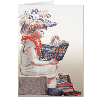 Retro Vintages Kindermädchen liest