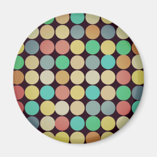 Retro Vintages mehrfarbiges Kreis-Muster Magnet