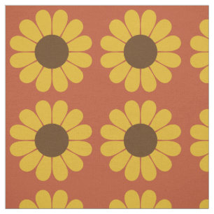 Retro Vintages Mod-Sonnenblumenmuster Stoff