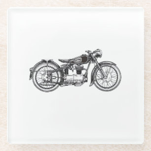 Retro Vintages Motorrad _ I Liebe Mein Motorrad Glasuntersetzer