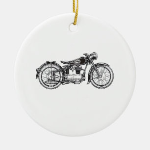 Retro Vintages Motorrad _ I Liebe Mein Motorrad Keramik Ornament