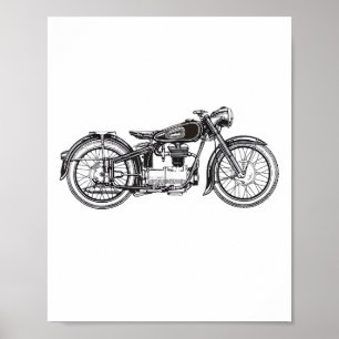 Retro Vintages Motorrad _ I Liebe Mein Motorrad Poster
