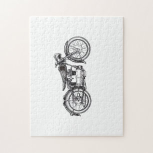 Retro Vintages Motorrad _ I Liebe Mein Motorrad Puzzle