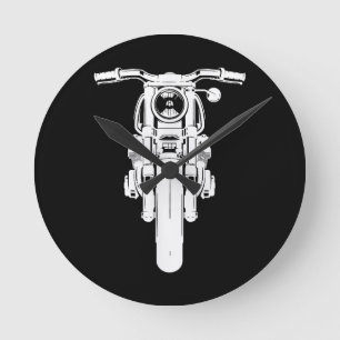 Retro Vintages Motorrad I Liebe mein Motorrad Runde Wanduhr