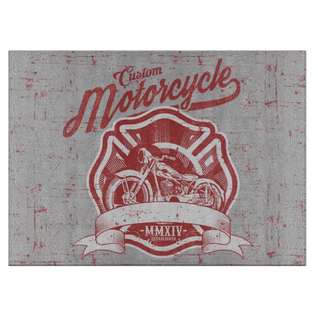Retro-Vintages Motorraddesign Schneidebrett (Vorderseite)