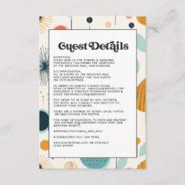 Retro Vintages Muster Hochzeitgastdetails Begleitkarte