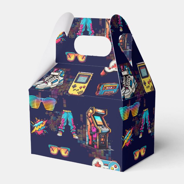 Retro Vintages Neon 80s Muster Geschenkschachtel (Vorderseite)