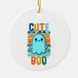 Retro Vintages Niedliches Halloween-Ghost Keramik Ornament