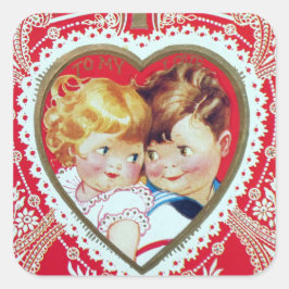 Retro Vintages Paar Holiday Valentine Aufkleber