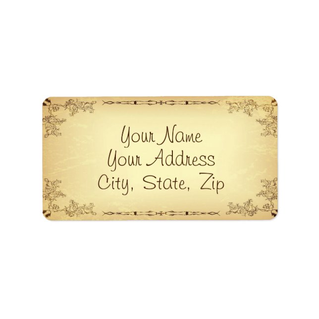 Retro-Vintages Papier Adressaufkleber (Vorne)