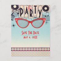 Retro Vintages Party der 50er Jahre Save the Date