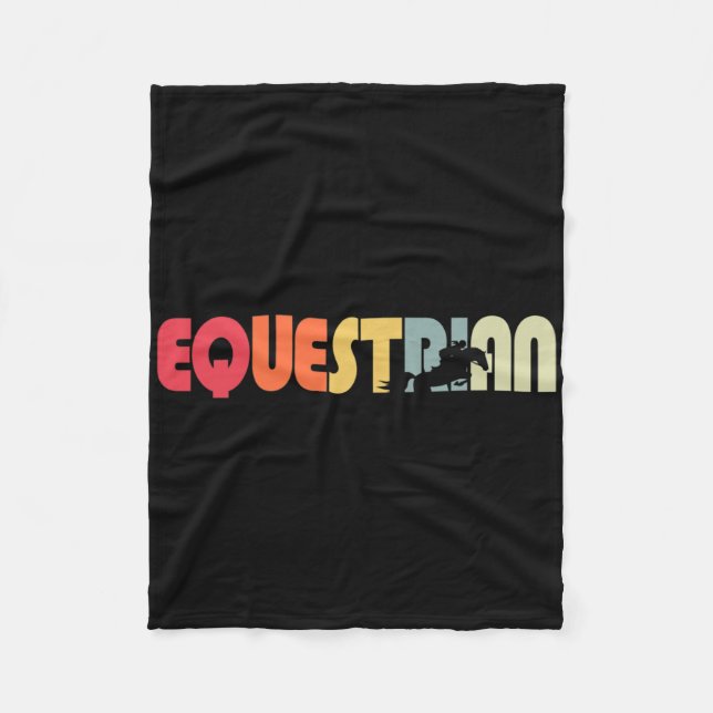 Retro Vintages Pferdereiten Reitpferd Reitausflug  Fleecedecke (Vorderseite)